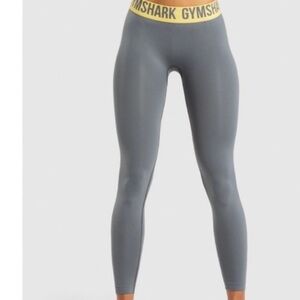 Gymshark Fit Seamless Leggings - Charcoal/Yellow